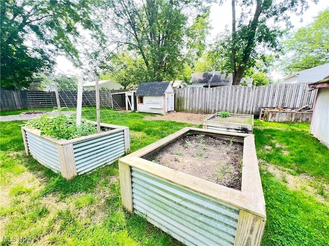 3221 Greenfield St NW, Warren, OH 44485 - fenced backyard with a garden and a storage shed