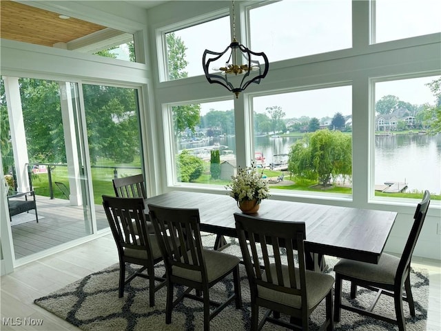 5771 E Blvd NW, Canton, OH 44718 - sunroom / solarium with a water view and a chandelier
