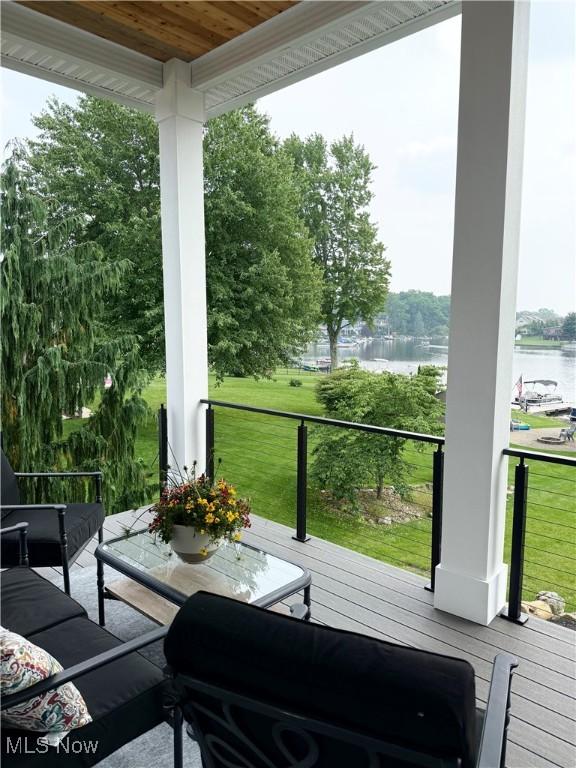 5771 E Blvd NW, Canton, OH 44718 - wooden deck with a water view and a yard