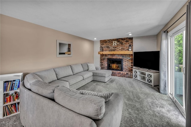 3895 Mars Dr, Brunswick, OH 44212 - carpeted living room featuring a fireplace