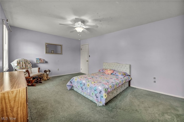 3895 Mars Dr, Brunswick, OH 44212 - bedroom with carpet floors, baseboards, and ceiling fan
