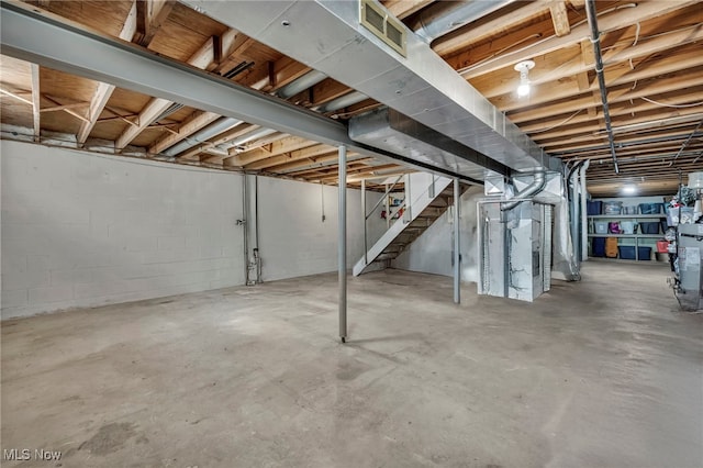 3895 Mars Dr, Brunswick, OH 44212 - unfinished basement with stairway