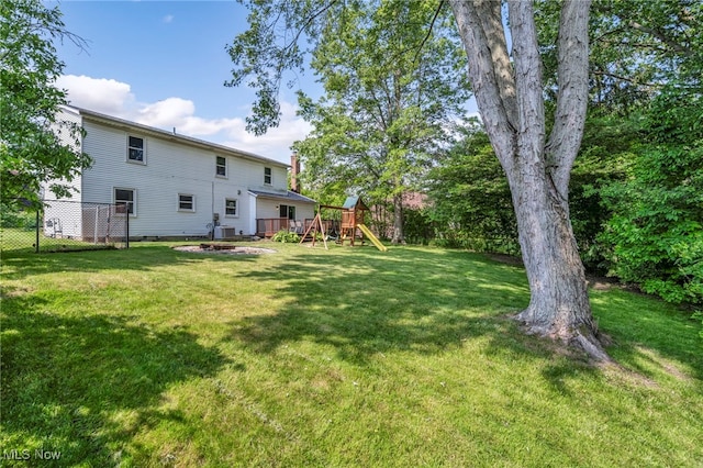3895 Mars Dr, Brunswick, OH 44212 - view of yard with a playground and central AC