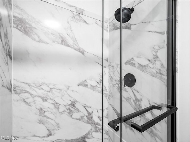 2295 Thurman Ave, Cleveland, OH 44113 - detailed view of a marble finish shower
