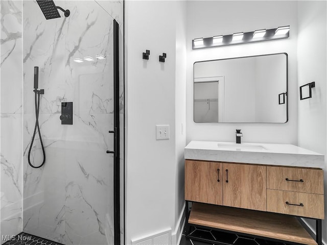 2295 Thurman Ave, Cleveland, OH 44113 - full bathroom with a marble finish shower and vanity