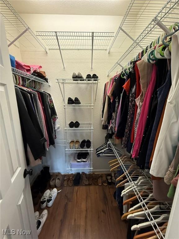 5645 Clingan Rd Unit 2D, Struthers, OH 44471 - walk in closet featuring wood finished floors
