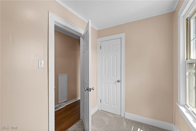 159 Locust St, Wintersville, OH 43953 - corridor with crown molding, carpet floors, and baseboards
