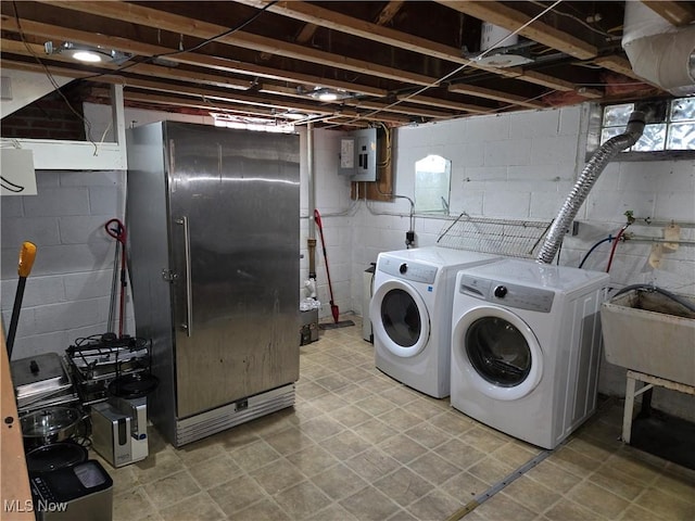 22061 Miller Ave, Euclid, OH 44119 - laundry area featuring separate washer and dryer and electric panel