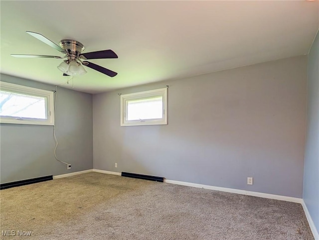 3189 Union Ave SE, Minerva, OH 44657 - carpeted empty room with plenty of natural light, baseboards, and ceiling fan