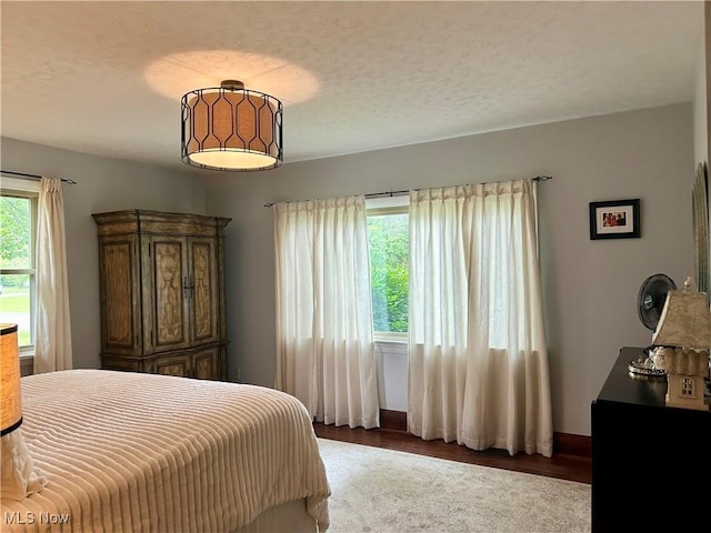 586 Columbia Rd, Valley City, OH 44280 - bedroom featuring wood finished floors, a textured ceiling, and baseboards
