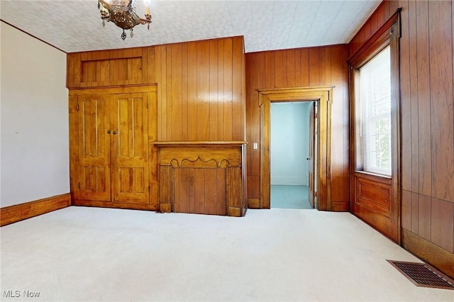 9031 State Route 213, Toronto, OH 43964 - spare room featuring wood walls, carpet floors, and baseboards