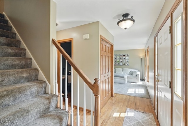 3385 Marsh Rd, Stow, OH 44224 - entrance foyer featuring light wood finished floors and stairway