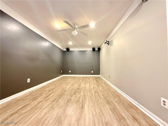 155 Stone Ridge Way, Berea, OH 44017 - empty room featuring a ceiling fan, wood finished floors, baseboards, and recessed lighting