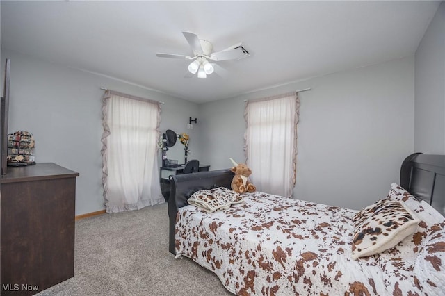 33992 Brwnsvl Co Line Rd, New Matamoras, OH 45767 - bedroom with multiple windows, carpet flooring, a ceiling fan, and baseboards