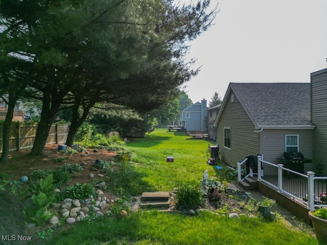6647 Avalon St NW, Canton, OH 44708 - view of yard featuring a wooden deck