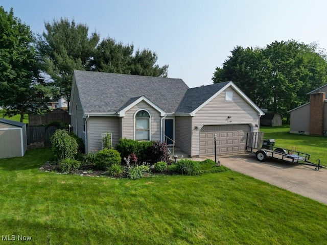 6647 Avalon St NW, Canton, OH 44708 - ranch-style home with a garage, concrete driveway, and a shingled roof