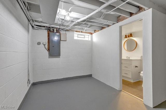 14148 Rochelle Dr, Maple Heights, OH 44137 - below grade area with electric panel and a sink