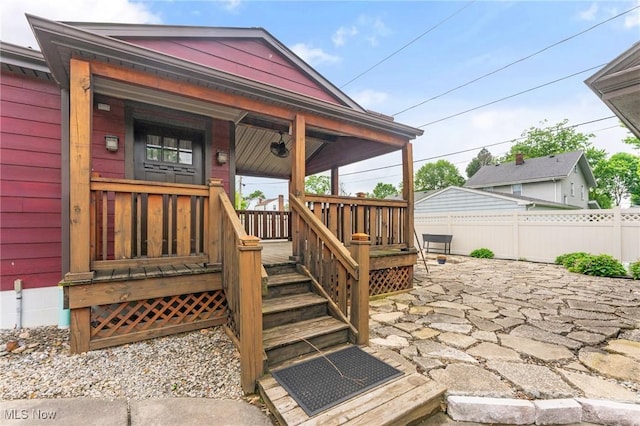 97 Overlook Blvd, Struthers, OH 44471 - view of exterior entry with a patio