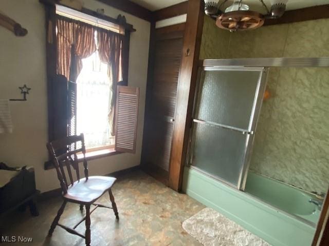 705 Main St, Toronto, OH 43964 - bathroom with healthy amount of natural light and shower / bath combination with glass door