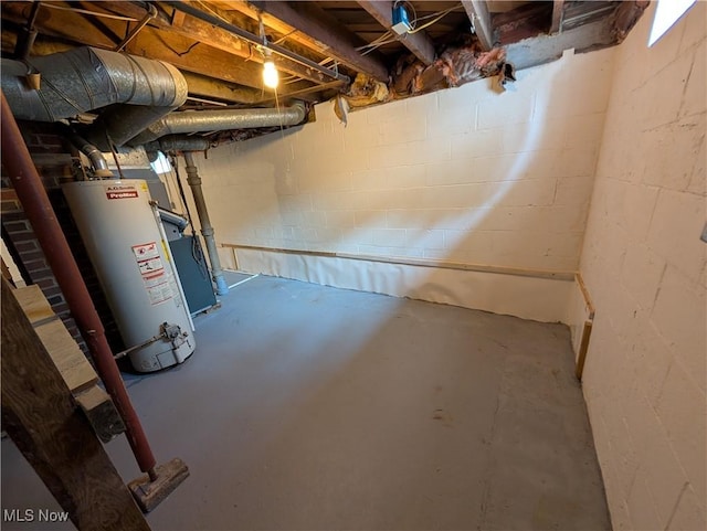 727 N Firestone Blvd, Akron, OH 44306 - unfinished basement with gas water heater and concrete block wall