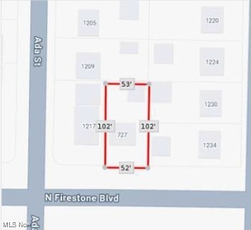 727 N Firestone Blvd, Akron, OH 44306 - map / location of property area