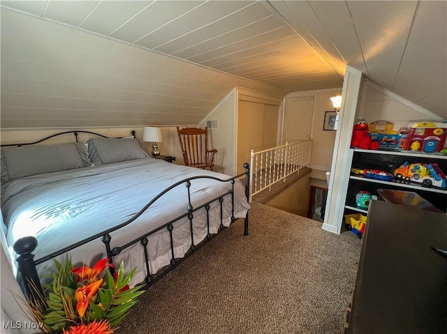 627 Elson St, East Liverpool, OH 43920 - bedroom featuring vaulted ceiling and carpet