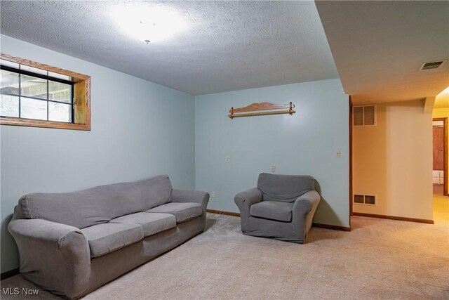 488 Maple Dr, Williamstown, WV 26187 - living room with carpet, a textured ceiling, and baseboards