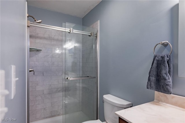 488 Maple Dr, Williamstown, WV 26187 - bathroom featuring vanity, toilet, and a stall shower