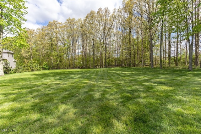 6170 Deer Spring Run, Canfield, OH 44406 - view of green lawn featuring a wooded view