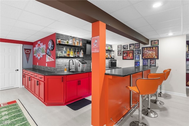 6170 Deer Spring Run, Canfield, OH 44406 - indoor wet bar with a paneled ceiling