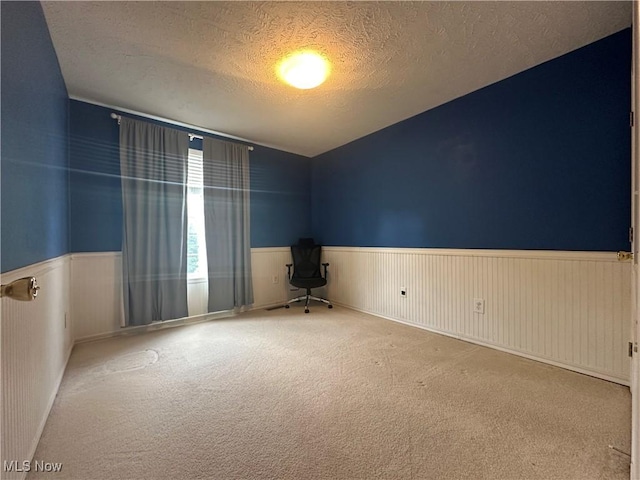 2280 Becket Cir, Stow, OH 44224 - empty room featuring wainscoting, a textured ceiling, carpet floors, and lofted ceiling