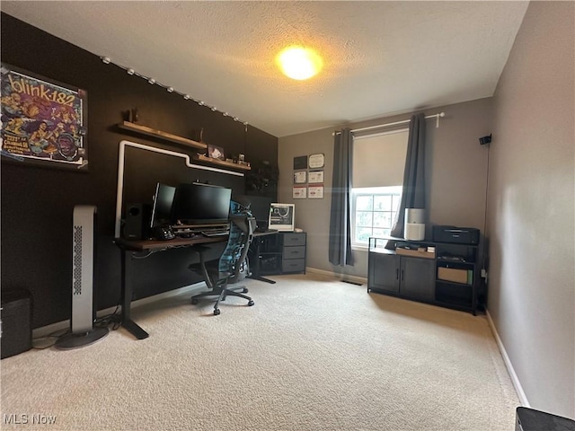 2280 Becket Cir, Stow, OH 44224 - office featuring light carpet, baseboards, and a textured ceiling