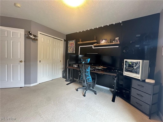 2280 Becket Cir, Stow, OH 44224 - office with carpet floors, baseboards, and a textured ceiling