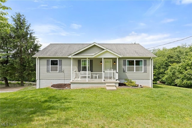 60922 Webb Heights Rd, Shadyside, OH 43947 - view of front facade with covered porch, a shingled roof, and a front yard