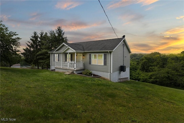 60922 Webb Heights Rd, Shadyside, OH 43947 - view of front of home with a porch and a front lawn
