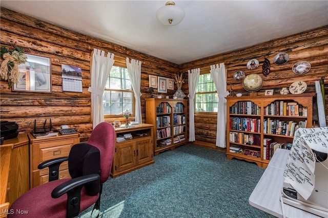 5820 Kildare Cir NW, Canton, OH 44718 - carpeted office space featuring rustic walls