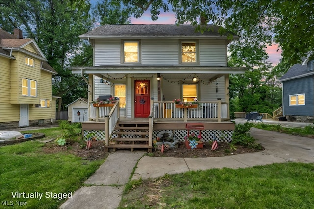158 Humbolt Ave, Wadsworth, OH 44281 - traditional style home with a porch and an outdoor structure