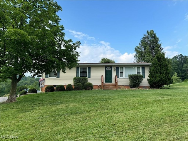 2405 Irish Ridge Rd, Philo, OH 43771 - ranch-style house featuring a front lawn and entry steps