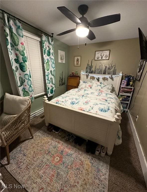 2405 Irish Ridge Rd, Philo, OH 43771 - carpeted bedroom featuring a ceiling fan and baseboards
