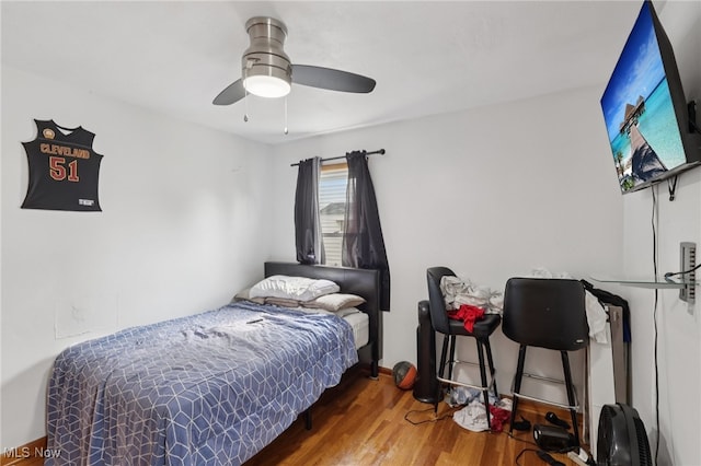 20800 Wilmore Ave, Euclid, OH 44123 - bedroom featuring wood finished floors and a ceiling fan