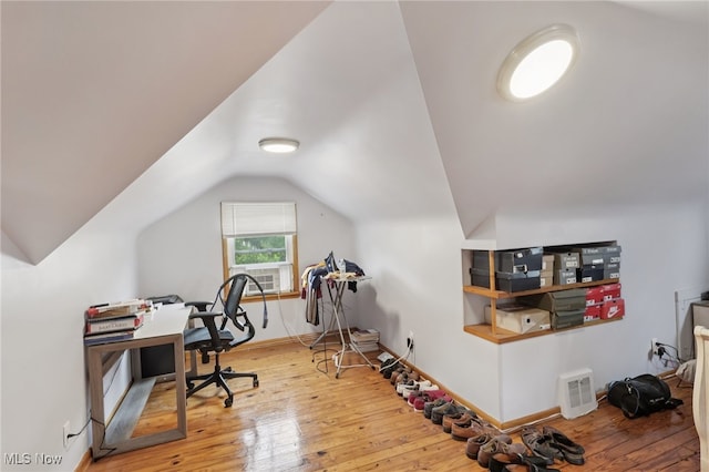 20800 Wilmore Ave, Euclid, OH 44123 - office space featuring hardwood / wood-style floors, lofted ceiling, and baseboards