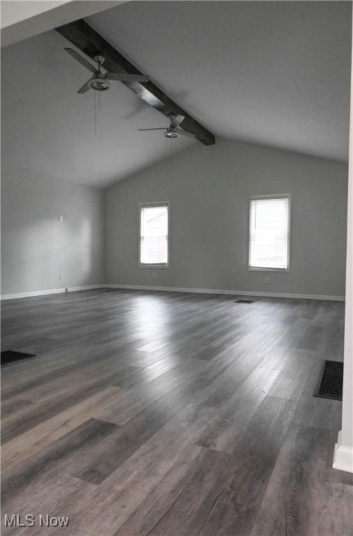 2948 Maple Ave NE, Canton, OH 44714 - spare room with ceiling fan, baseboards, and dark wood-style floors