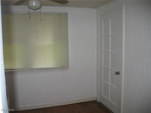 4106 Colony Rd, South Euclid, OH 44121 - empty room featuring dark wood-style flooring and a ceiling fan