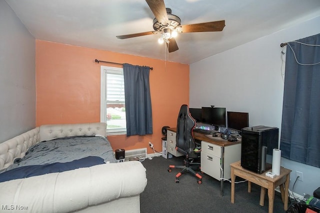 7428 Ira Ave, Brooklyn, OH 44144 - carpeted bedroom with an office area and ceiling fan