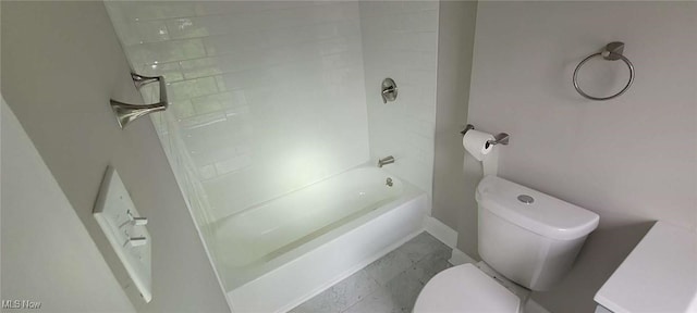 190 Columbus St, Chagrin Falls, OH 44022 - bathroom with toilet, bathing tub / shower combination, and marble finish floors