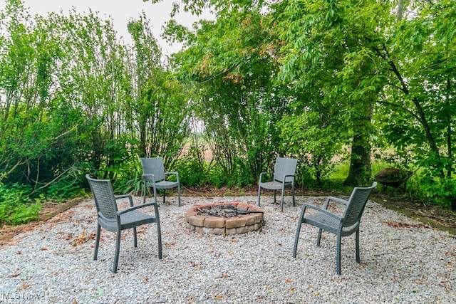 5081 Middle Ridge Rd, Perry, OH 44081 - view of patio / terrace with a fire pit