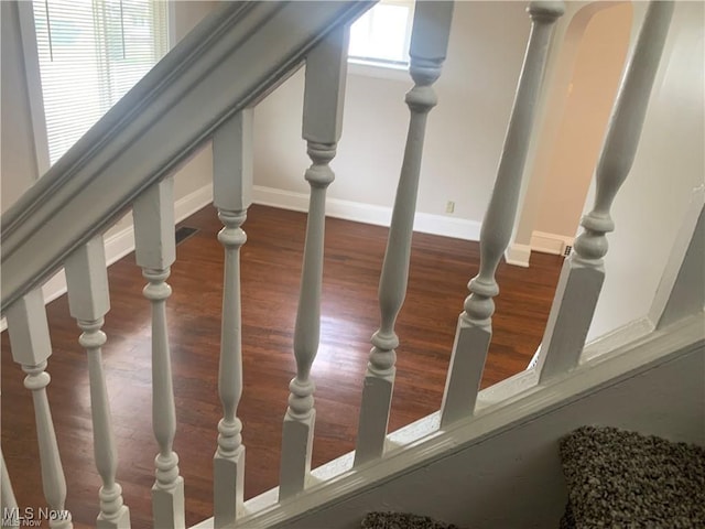 3961 E 53rd St, Newburgh Heights, OH 44105 - staircase featuring wood finished floors and baseboards
