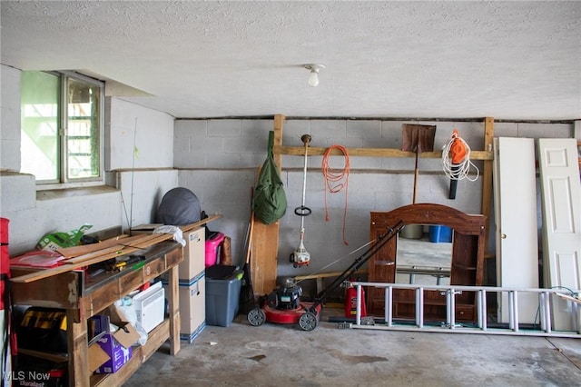 1553 Quail Hollow Dr, Cambridge, OH 43725 - garage with concrete block wall