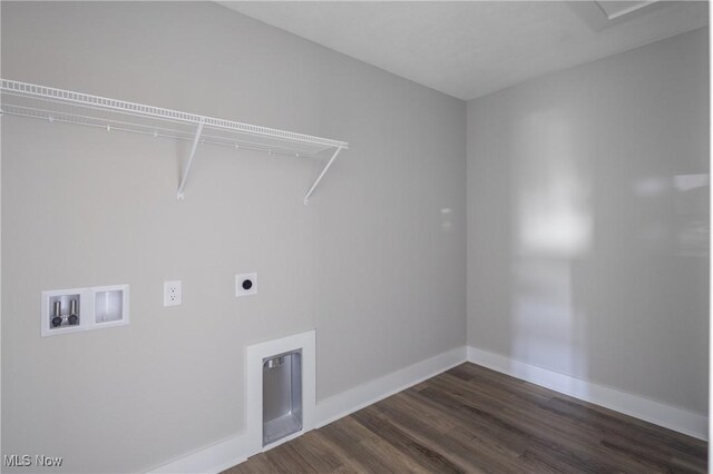 3730 Overlook Ct, Akron, OH 44333 - washroom featuring electric dryer hookup, dark wood-style flooring, and washer hookup