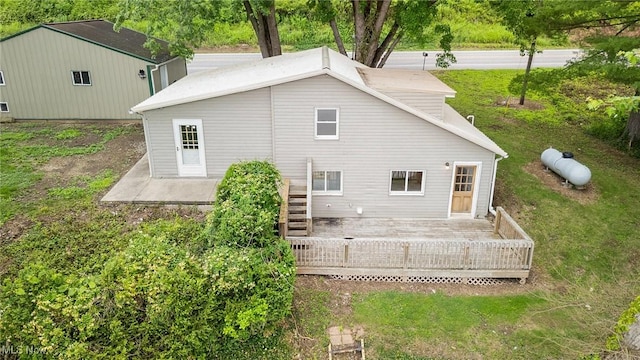 15295 State Route 60, Lowell, OH 45744 - rear view of house with a deck